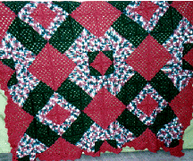 Christmas Rose Crocheted Quilt